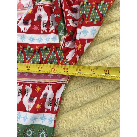SHO SHO Llama Snowflake Jumpsuit Pajamas With Winter Holiday Christmas Festive L - Picture 6 of 8